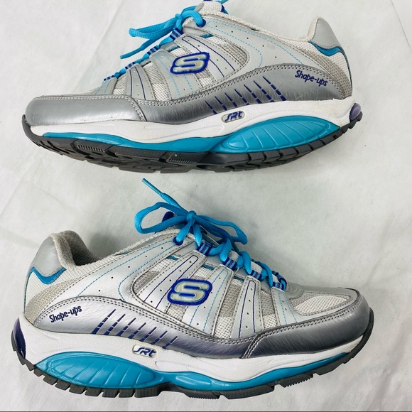 Skechers Shoes - Skechers Shape-Up White Blue Athletic Shoes